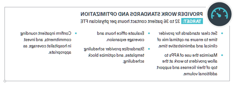 Provider work standards and optimization